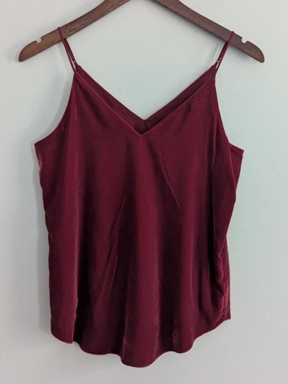 Burgundy Velvet V-Neck Camisole
